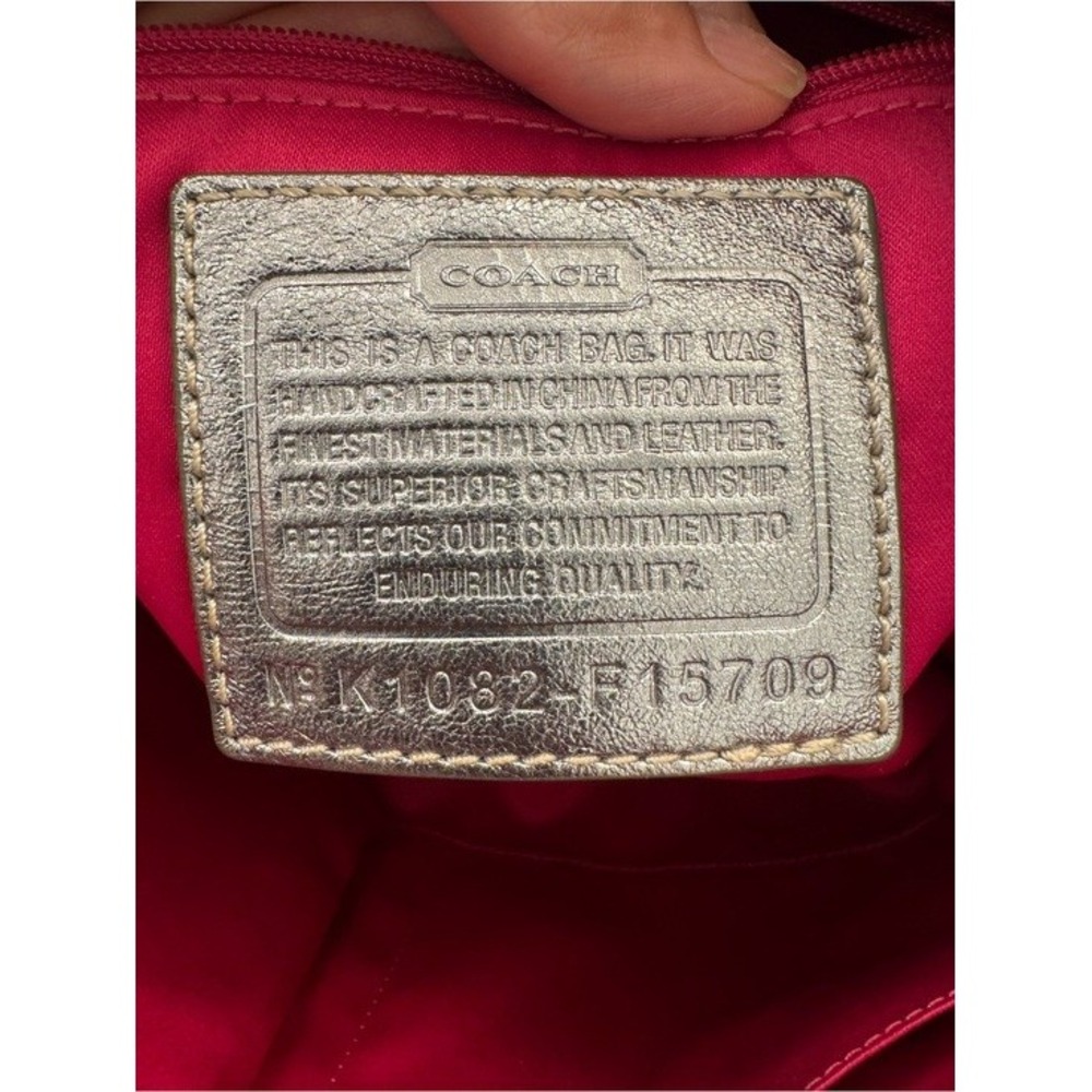 Coach Poppy Y2K Pink Bandana Graffiti Tote Purse Metallic Trim - Picture 8 of 12